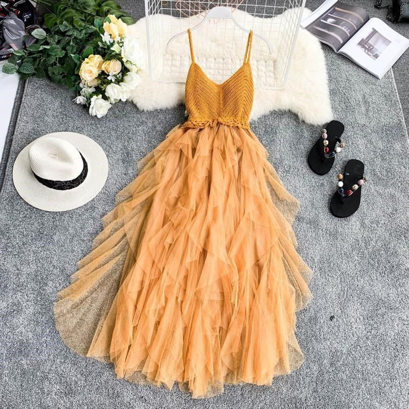 Sling mesh dress