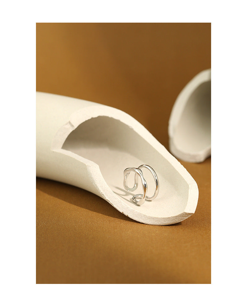 Simple Double-layer Line Concave-convex Smooth Opening Ring