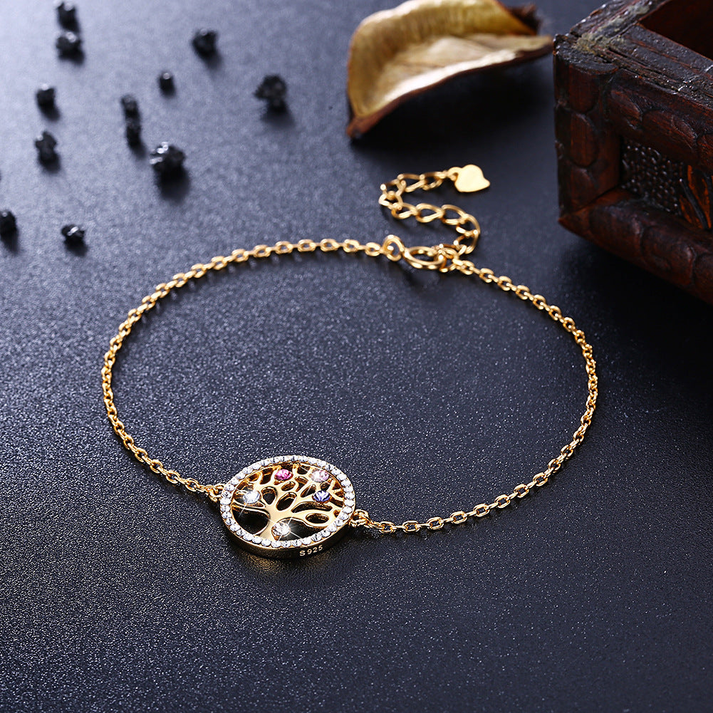 925 Sterling Silver Crystal Life Tree Bracelets For Women
