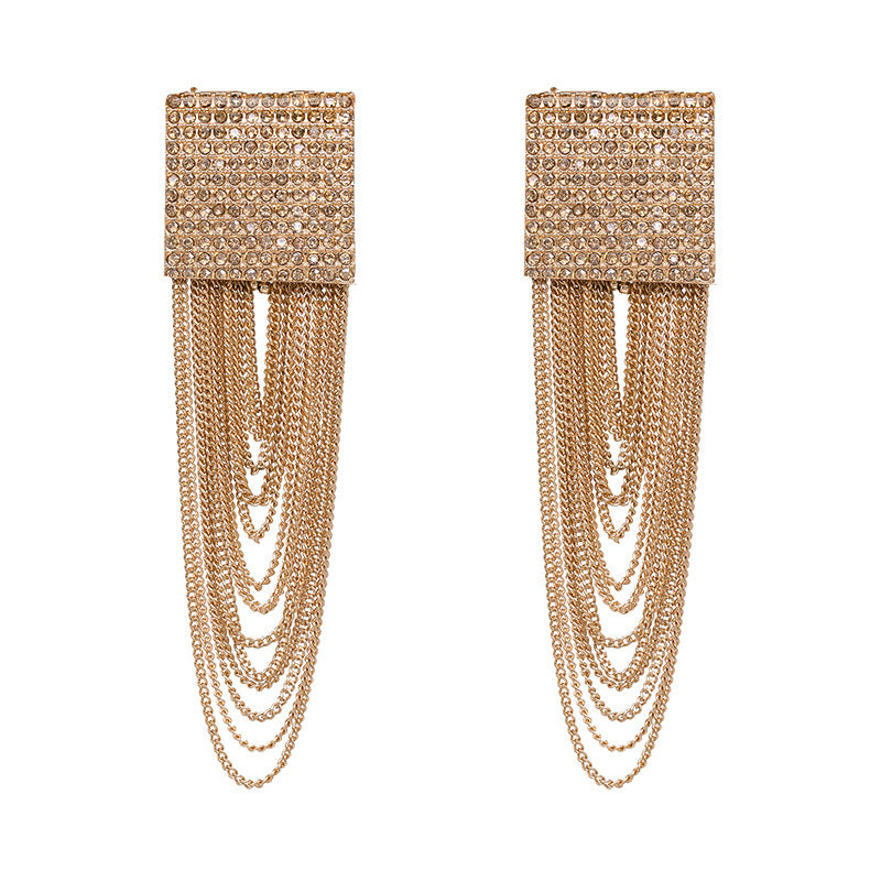 Long metal chain earrings