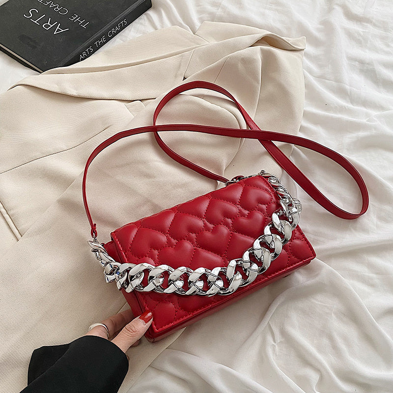 Heart-Shaped Unique Embroidered Single Room Crossbody Bag