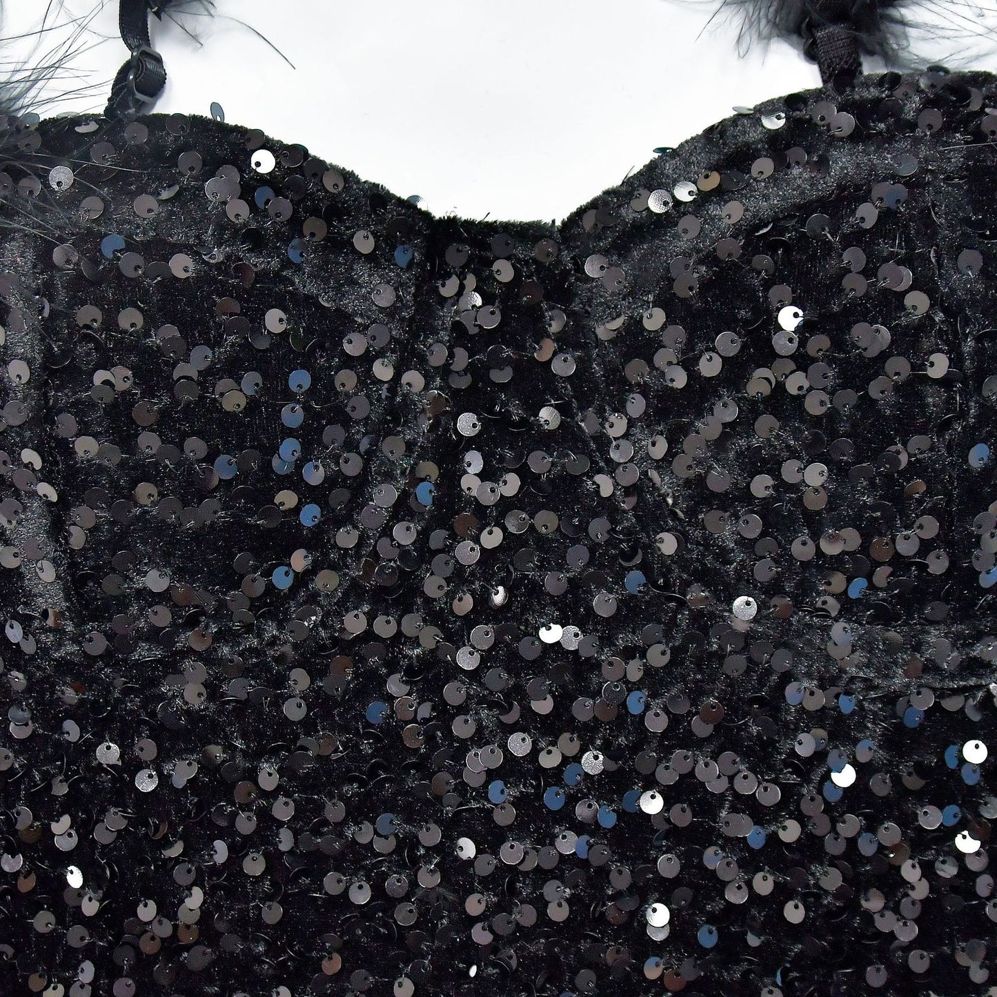 Fashion Women's Wear Solid Color Feather Sequins Sleeveless Dress