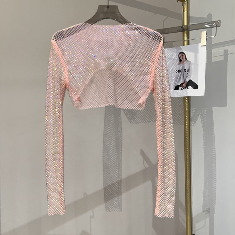 Colored Diamond Short Top Mesh