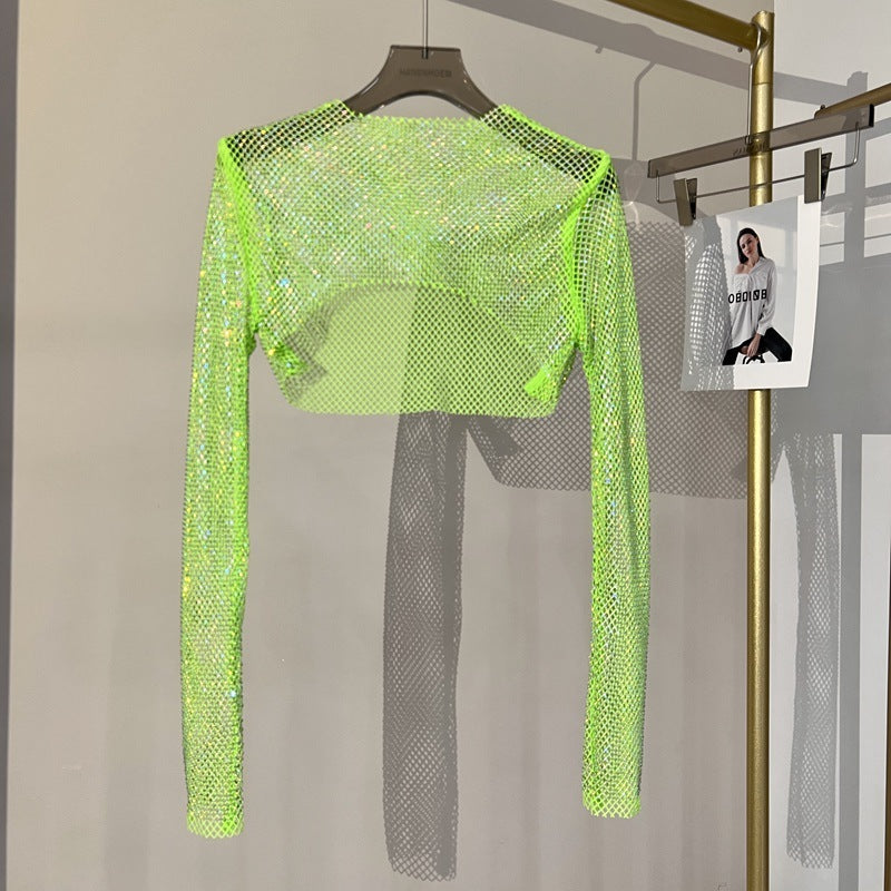Colored Diamond Short Top Mesh