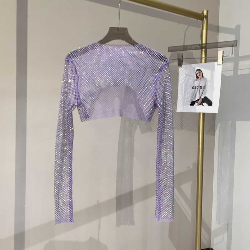 Colored Diamond Short Top Mesh