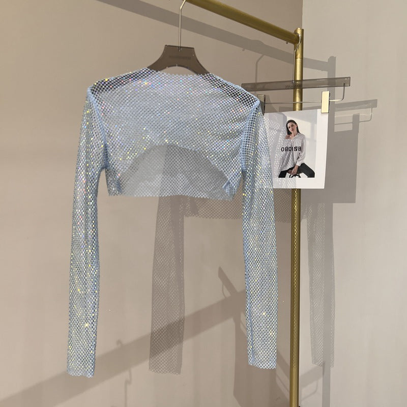 Colored Diamond Short Top Mesh