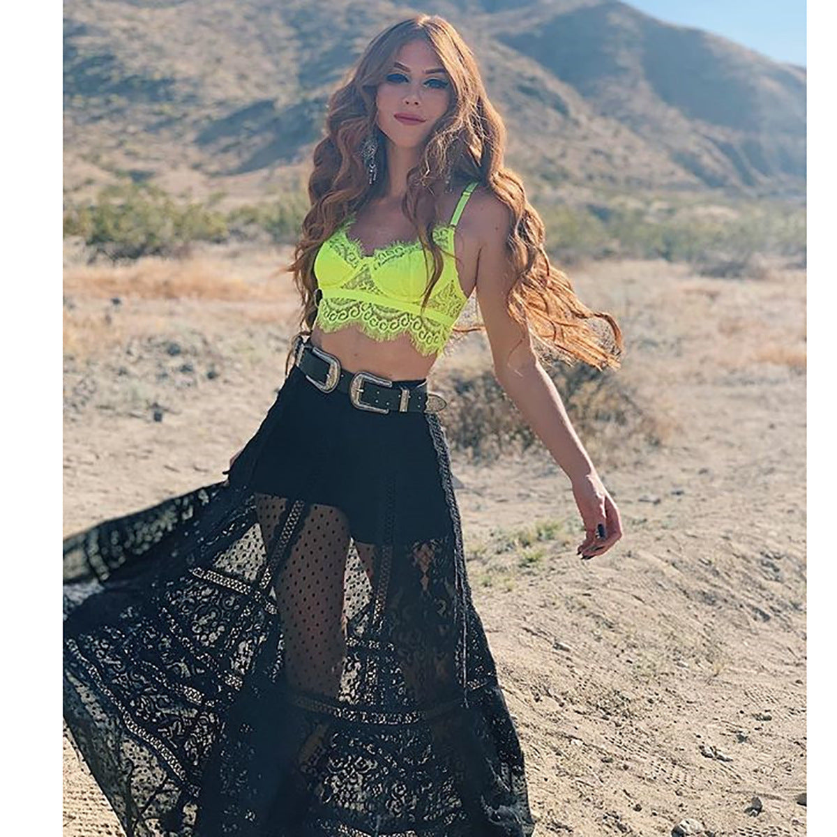 Mesh Sheer Lace Eyelash Top