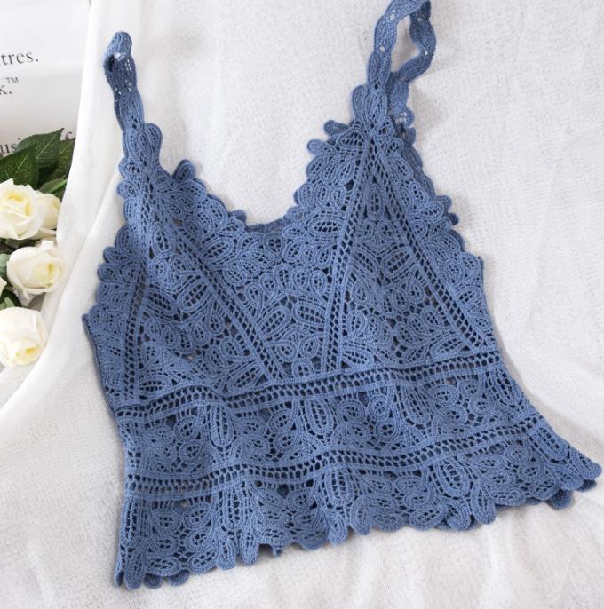 Hollow lace outer knit vest
