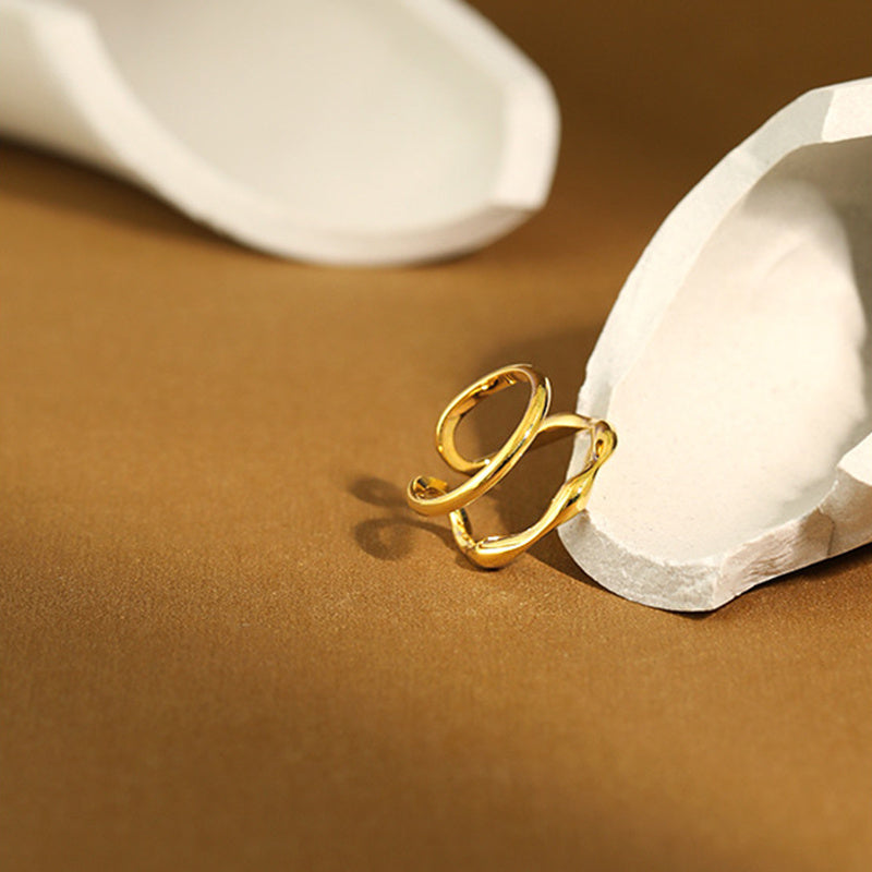 Simple Double-layer Line Concave-convex Smooth Opening Ring