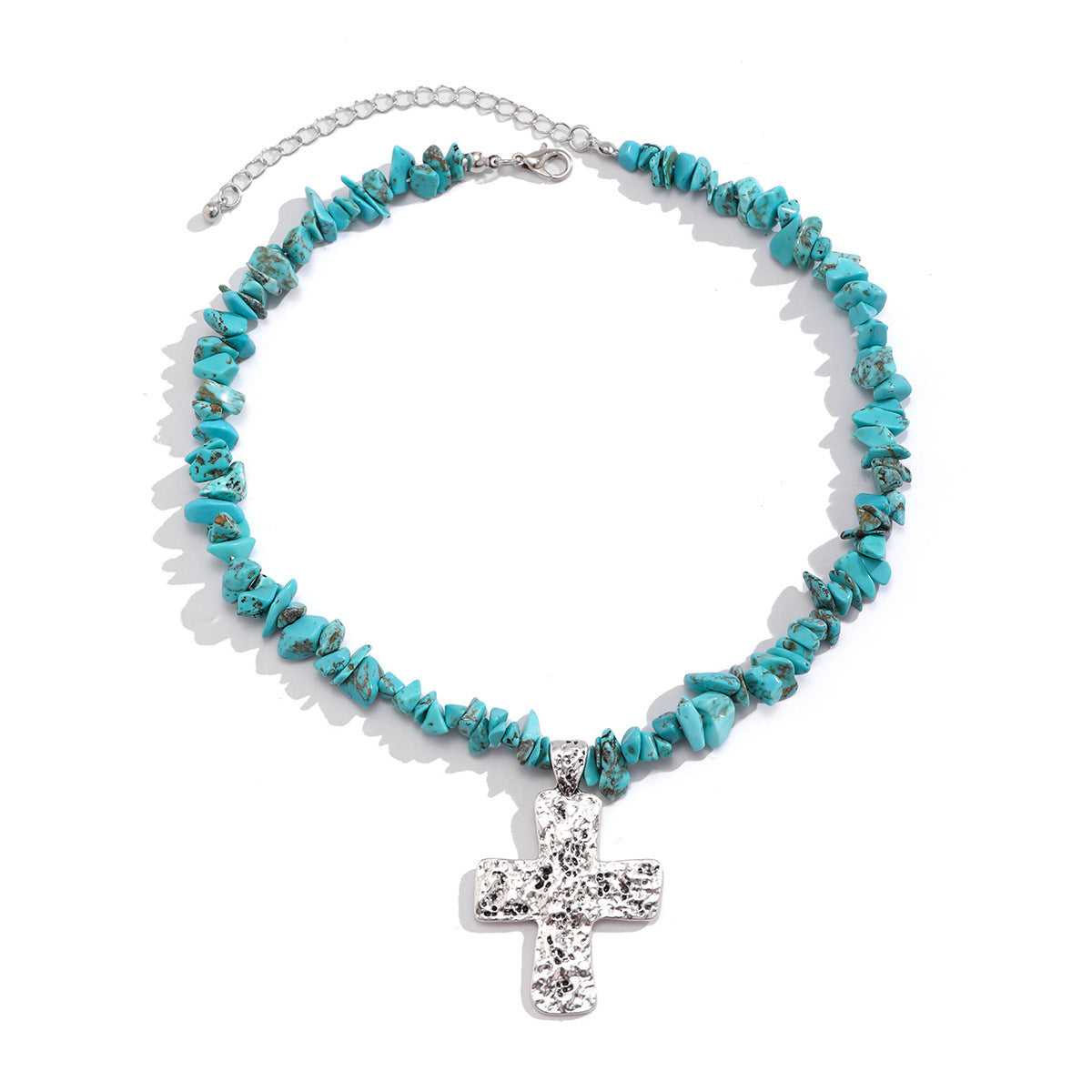 Retro Turquoise Beaded Gravel All-match Necklace