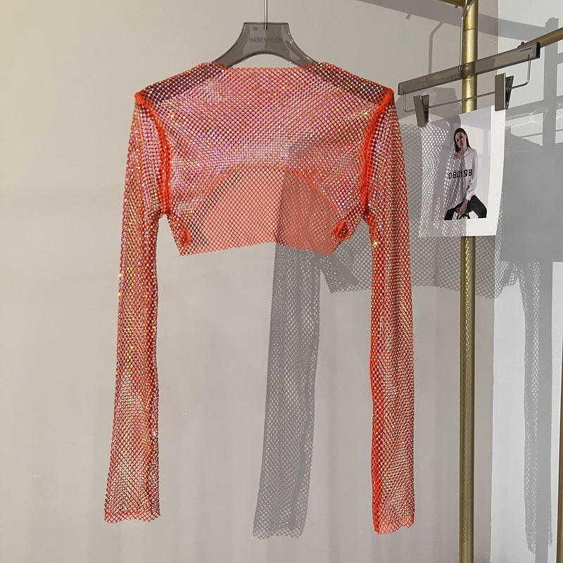 Colored Diamond Short Top Mesh