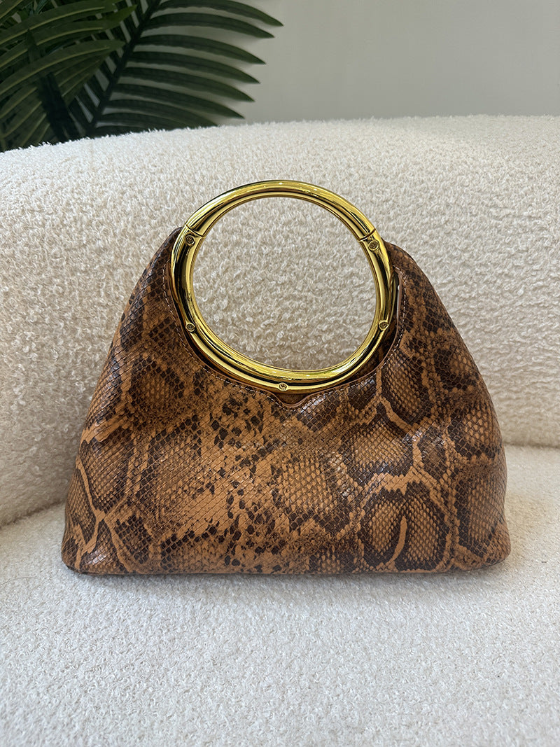 Simple Soft Leather Bag Hand Carrying Ring Hand-carrying