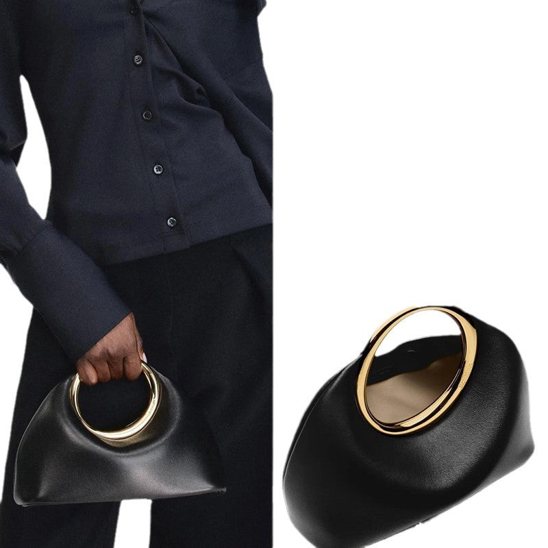 Simple Soft Leather Bag Hand Carrying Ring Hand-carrying