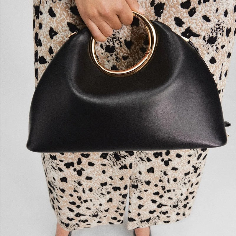 Simple Soft Leather Bag Hand Carrying Ring Hand-carrying