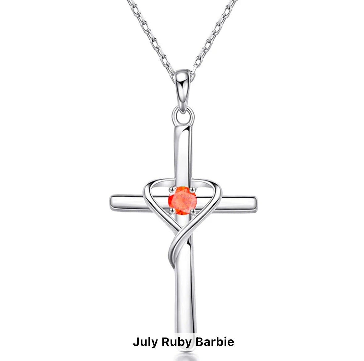 S925 Sterling Silver Cross Frame Pendant Clavicle Chain