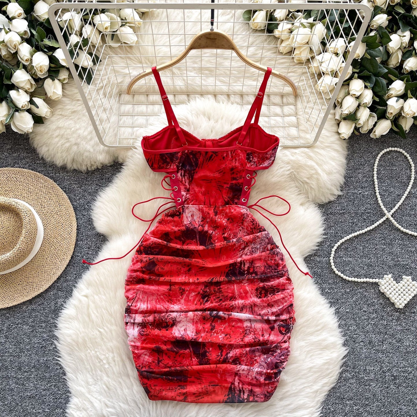 Fashion Personality Strap Tube Top Dress Women