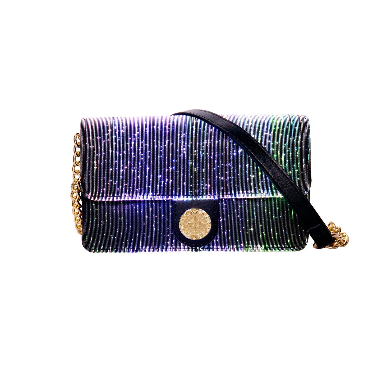 Optical Fiber Leather Luminous Women's Bag Small Square Bag
