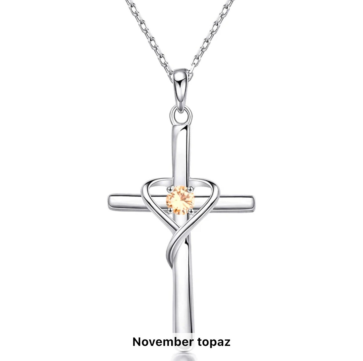 S925 Sterling Silver Cross Frame Pendant Clavicle Chain