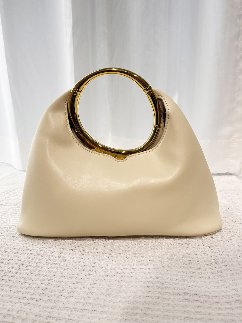 Simple Soft Leather Bag Hand Carrying Ring Hand-carrying