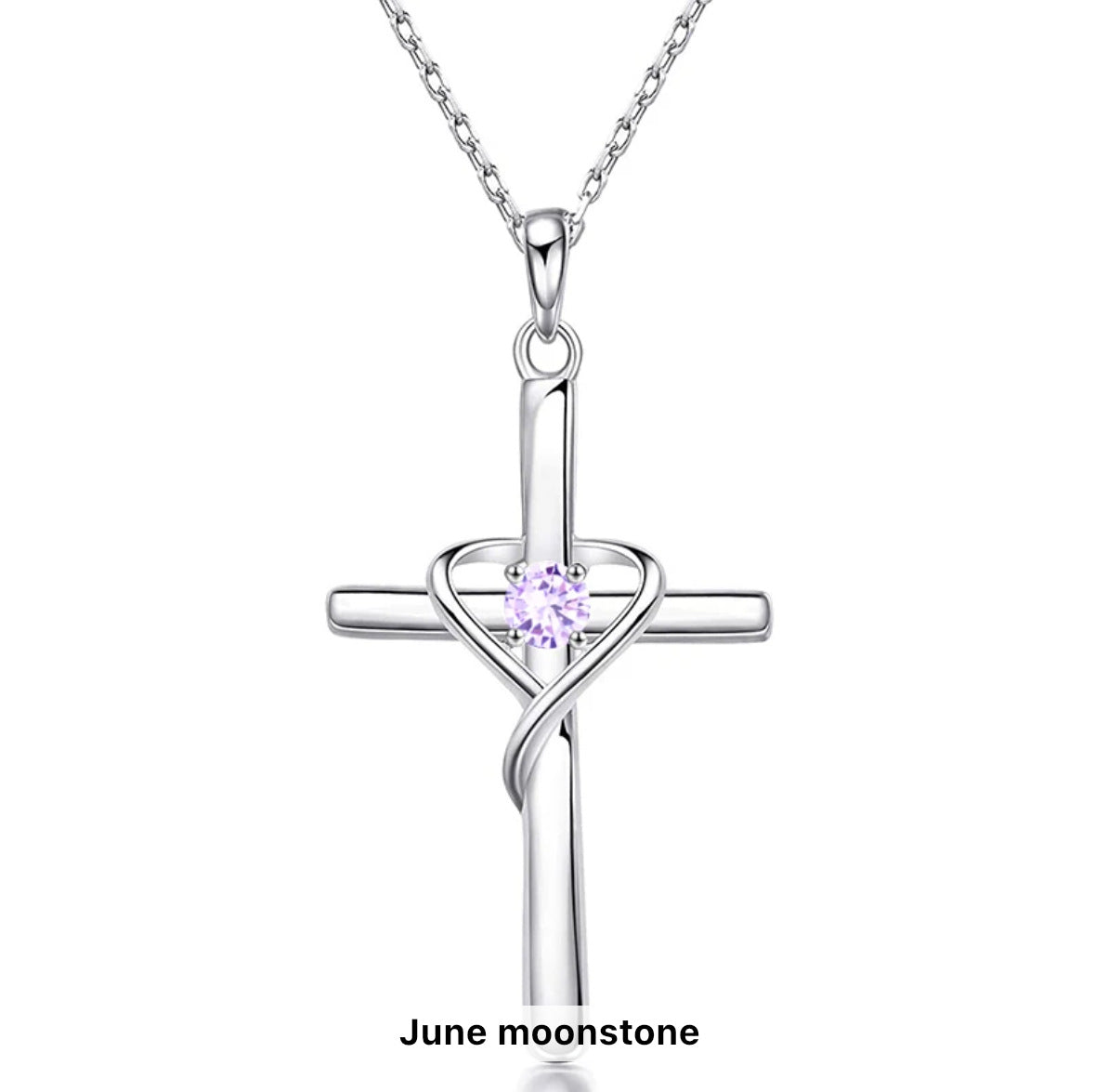 S925 Sterling Silver Cross Frame Pendant Clavicle Chain