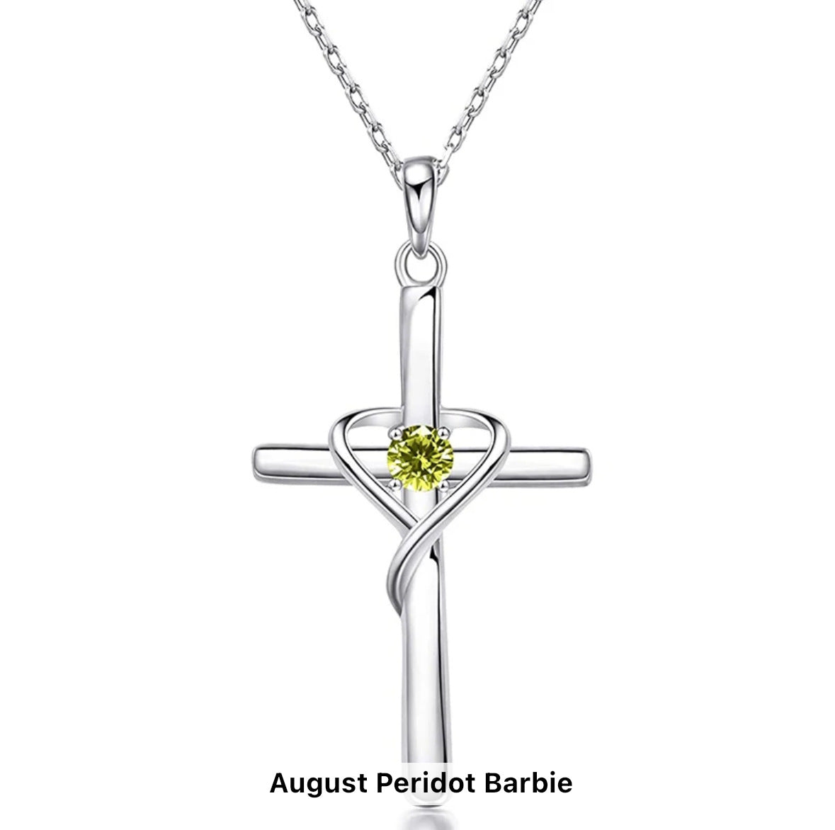 S925 Sterling Silver Cross Frame Pendant Clavicle Chain