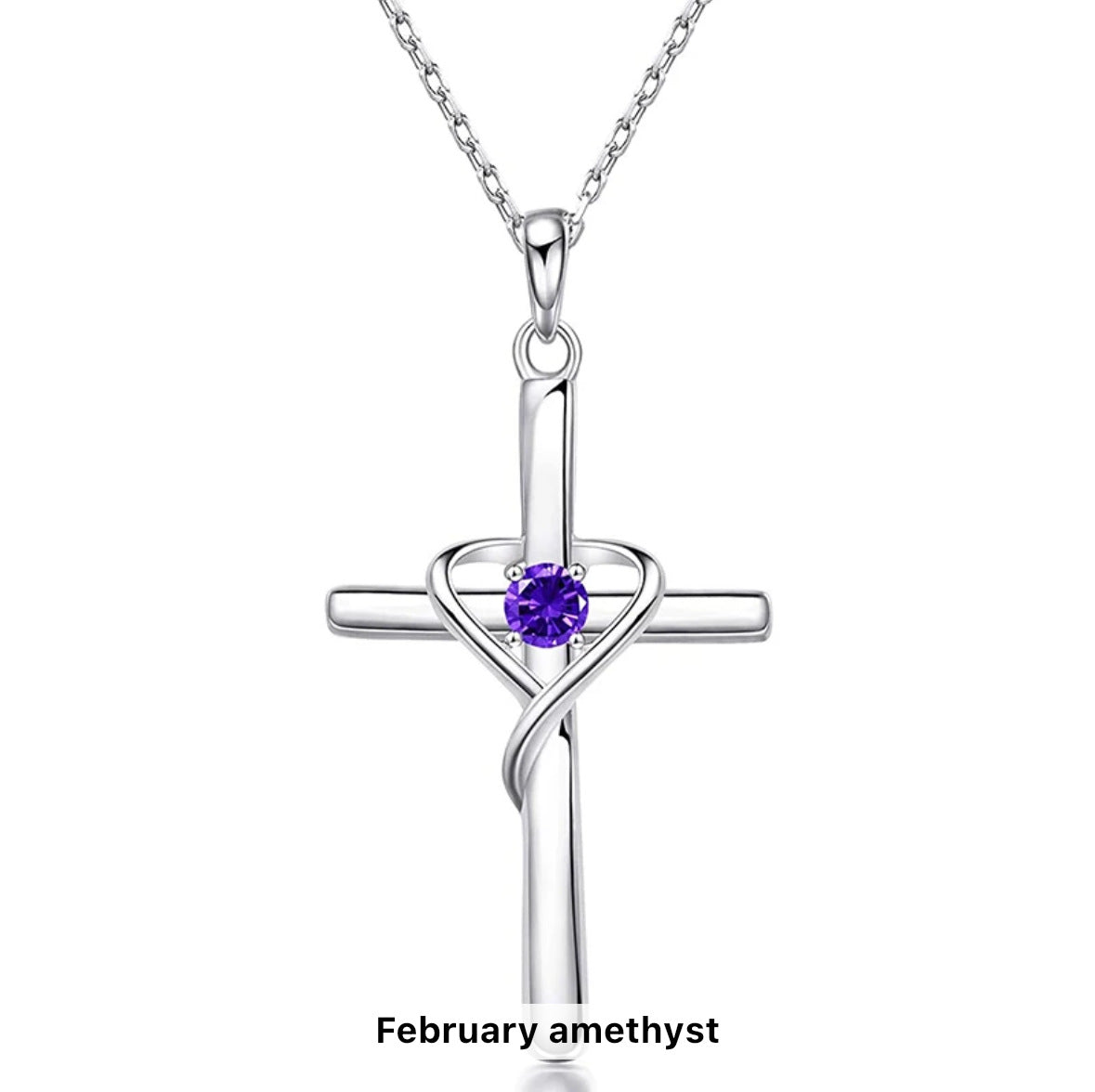 S925 Sterling Silver Cross Frame Pendant Clavicle Chain