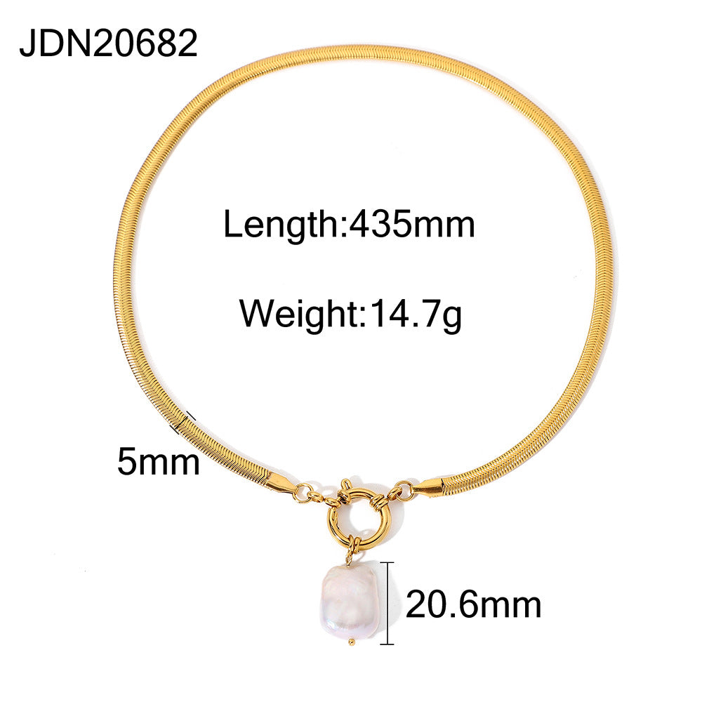 Titanium Steel Freshwater Pearl Stainless Steel Necklace