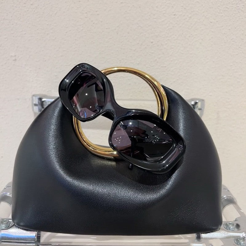 Simple Soft Leather Bag Hand Carrying Ring Hand-carrying