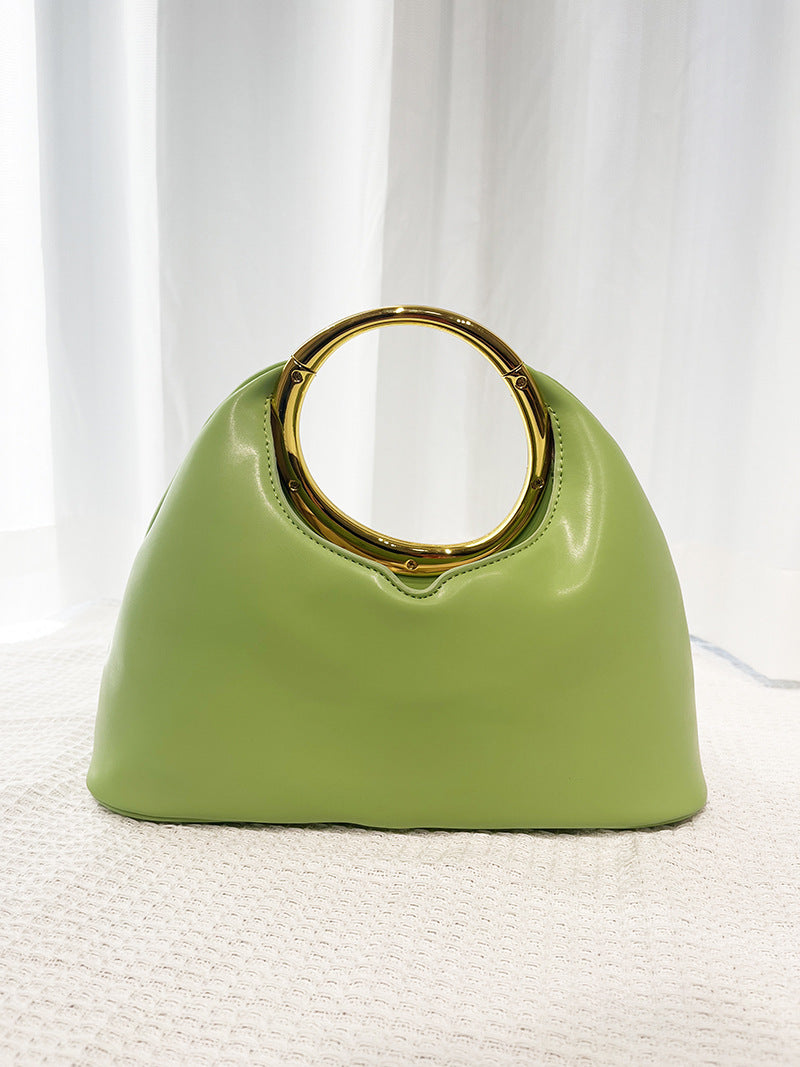 Simple Soft Leather Bag Hand Carrying Ring Hand-carrying