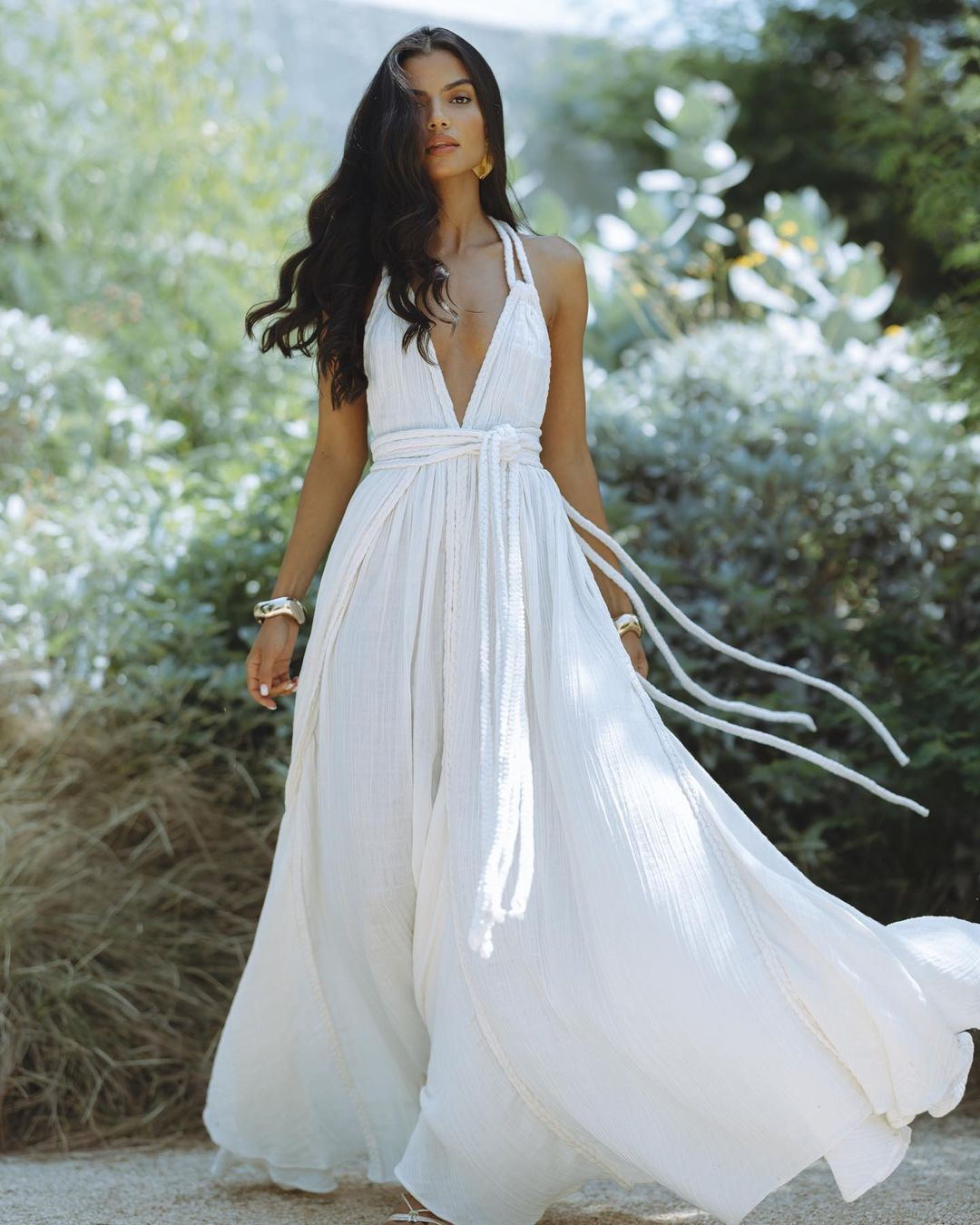 Vacation Blouse Sexy Backless Lace Up Solid Color Dress