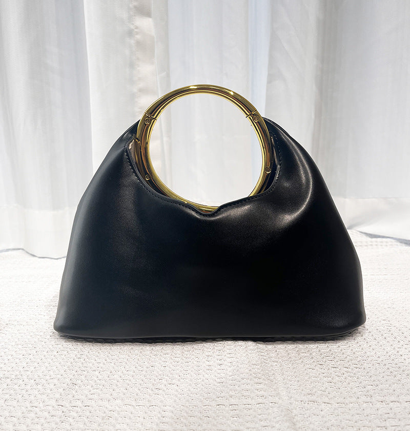 Simple Soft Leather Bag Hand Carrying Ring Hand-carrying