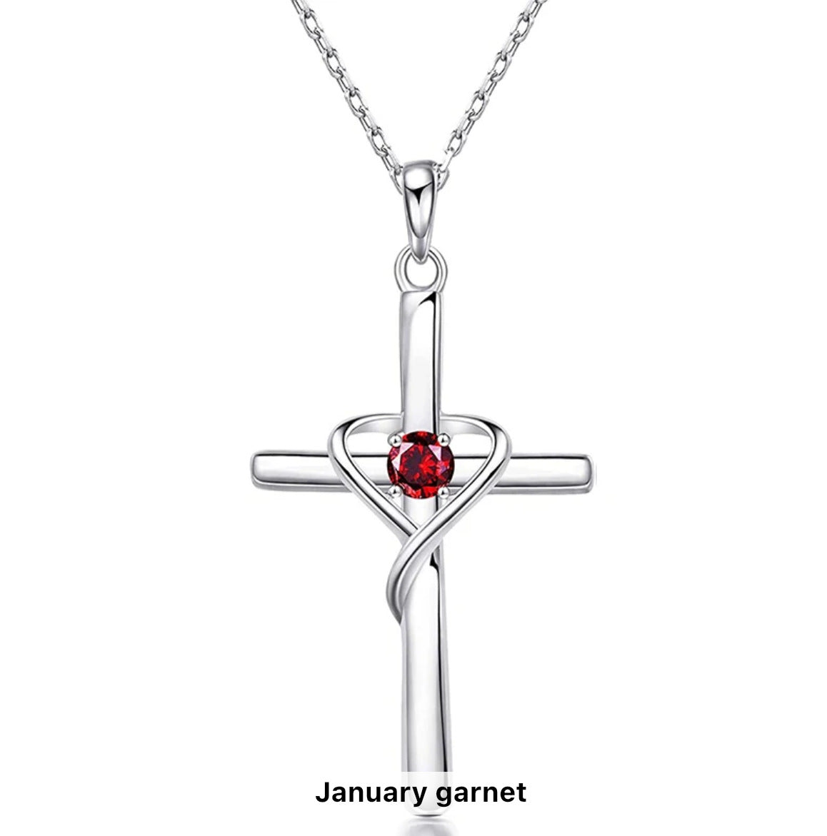 S925 Sterling Silver Cross Frame Pendant Clavicle Chain