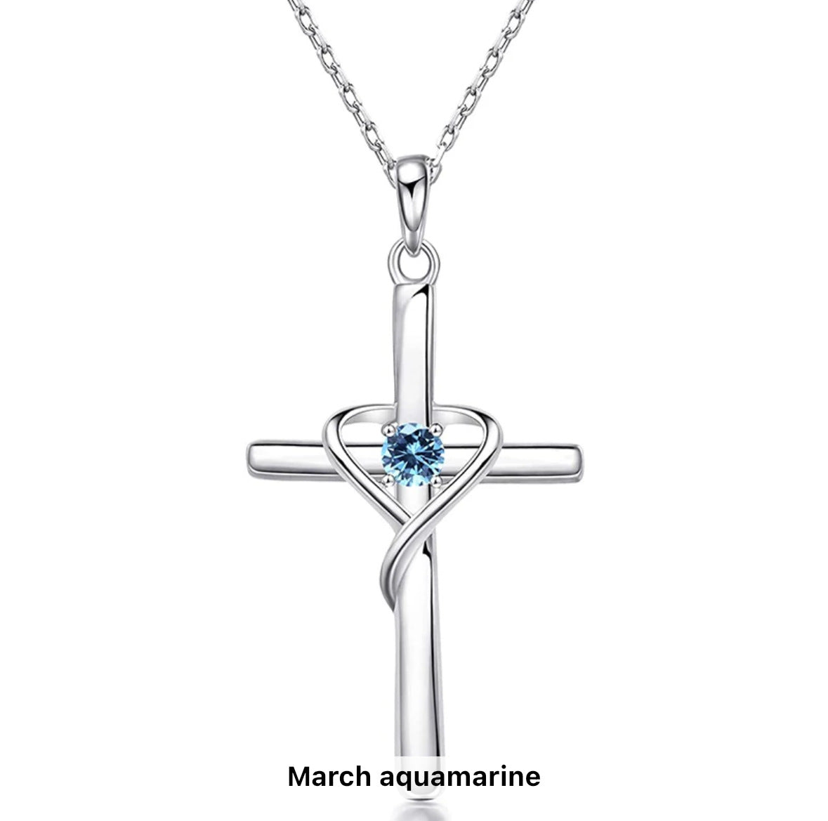S925 Sterling Silver Cross Frame Pendant Clavicle Chain