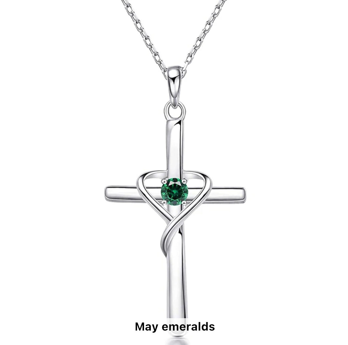 S925 Sterling Silver Cross Frame Pendant Clavicle Chain