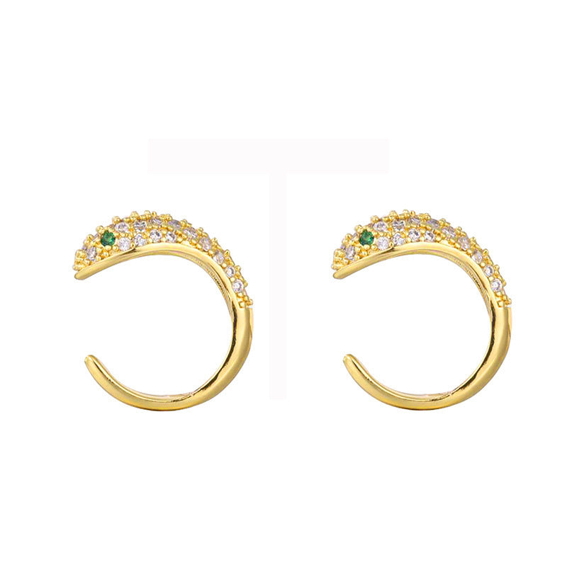 European And American Luxury Zircon Snake Stud Earrings