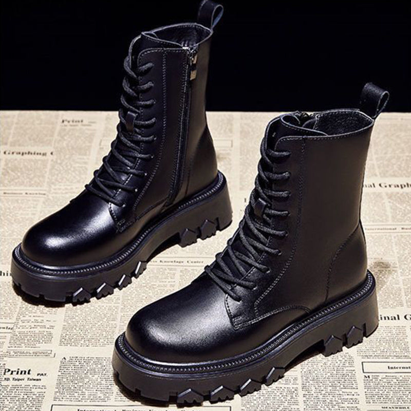 Women's New Autumn And Winter Plus Velvet Thick Thick-soled Martin Boots