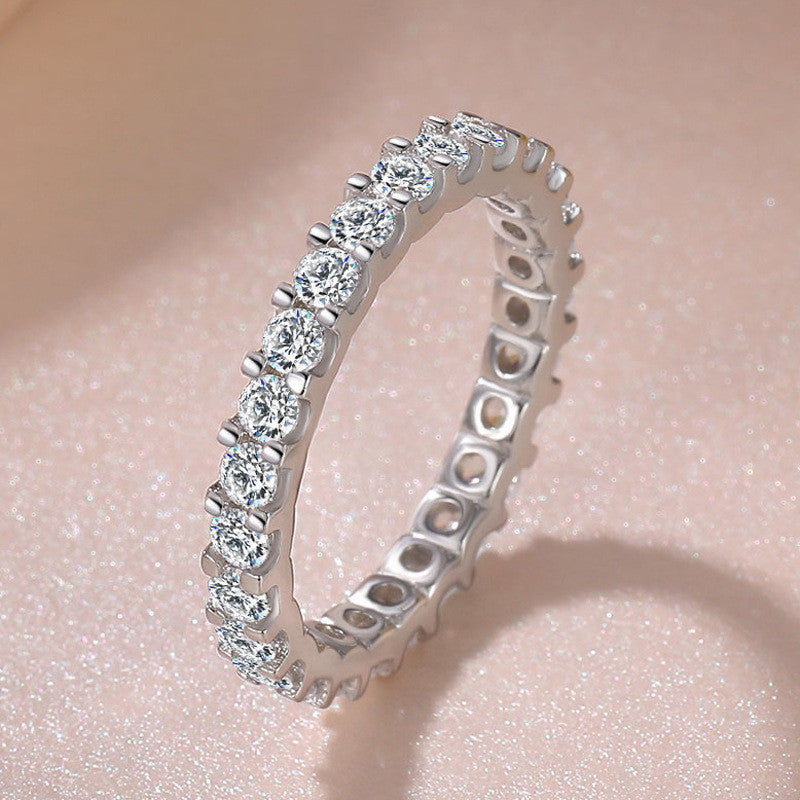 S925 Sterling Silver Gypsophila Simulation Diamond Ring For Women