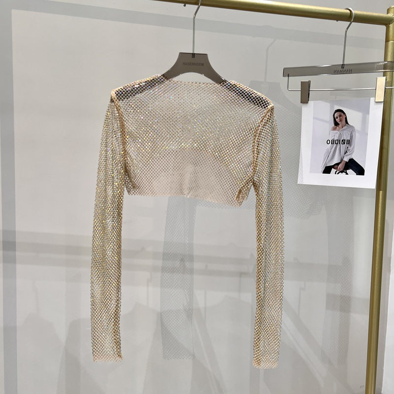 Colored Diamond Short Top Mesh