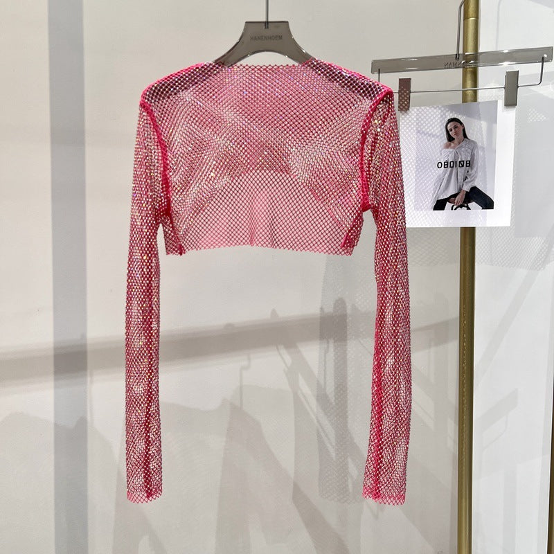 Colored Diamond Short Top Mesh