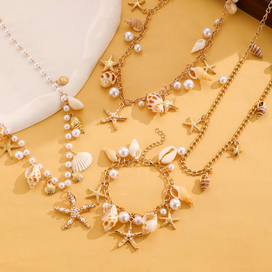 Bohemian Summer Beach Shell Necklace Bracelet