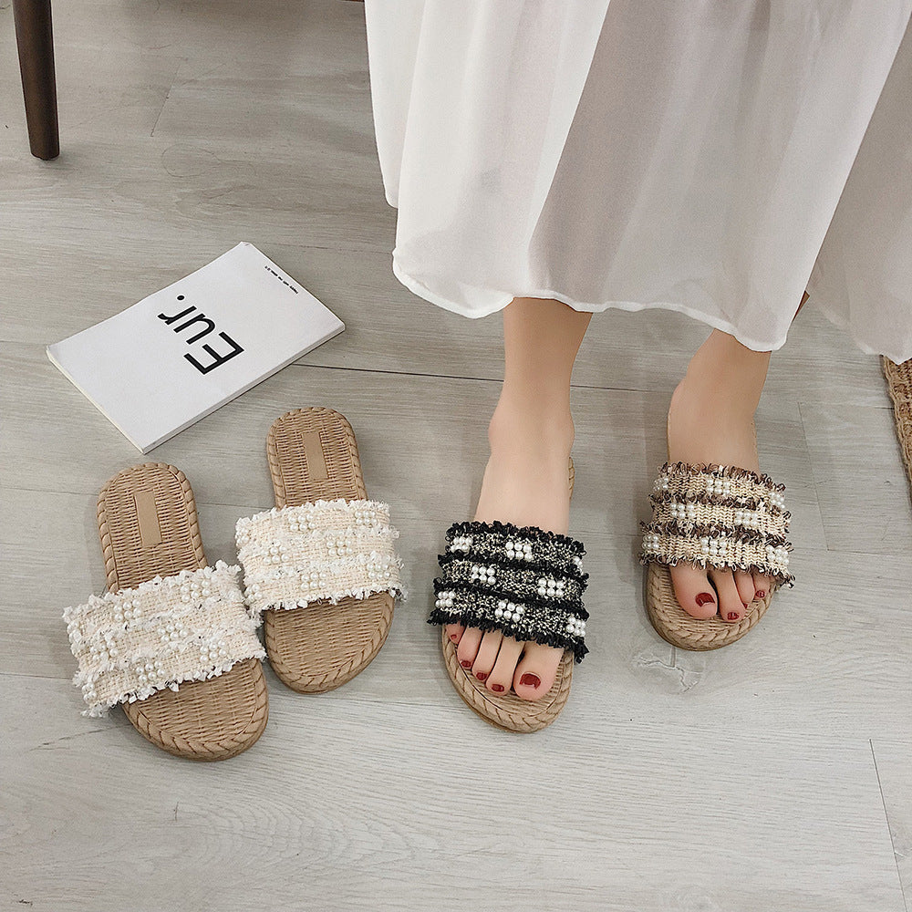 Net red fairy wind flat slippers