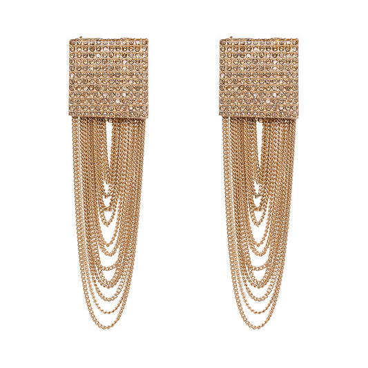 Long metal chain earrings