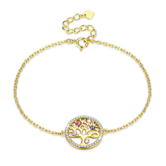 925 Sterling Silver Crystal Life Tree Bracelets For Women