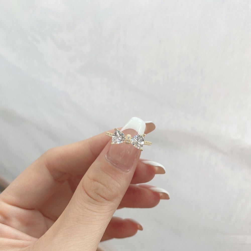 S925 Sterling Silber Schleife Damenring