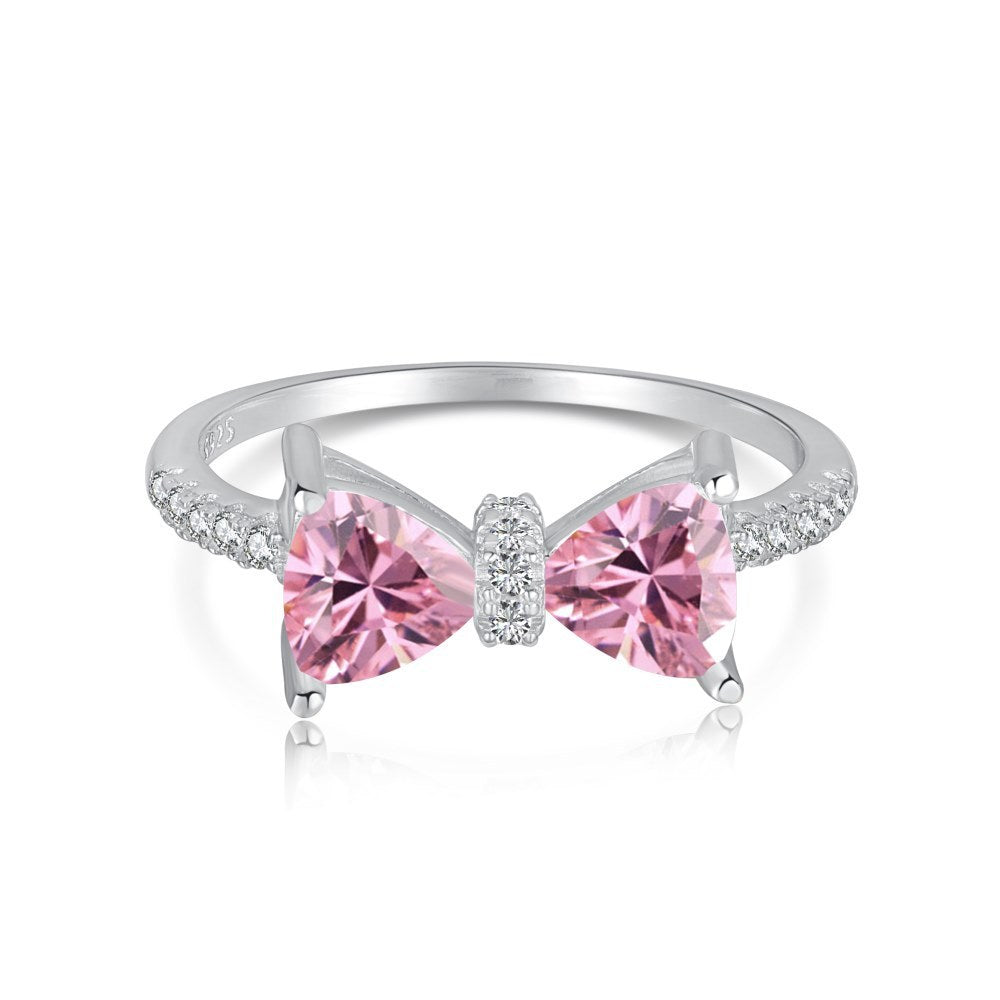 S925 Sterling Silber Schleife Damenring