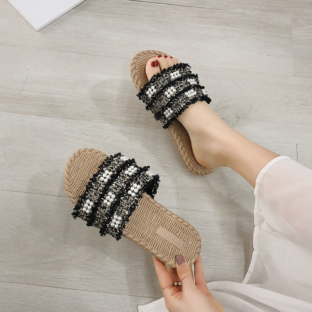 Net red fairy wind flat slippers