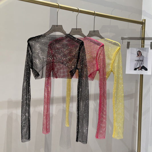 Colored Diamond Short Top Mesh