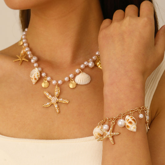 Bohemian Summer Beach Shell Necklace Bracelet