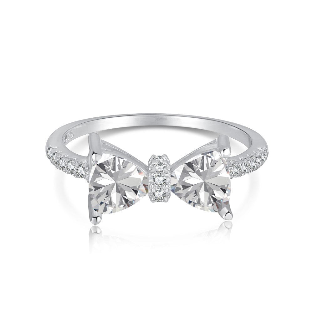 S925 Sterling Silber Schleife Damenring