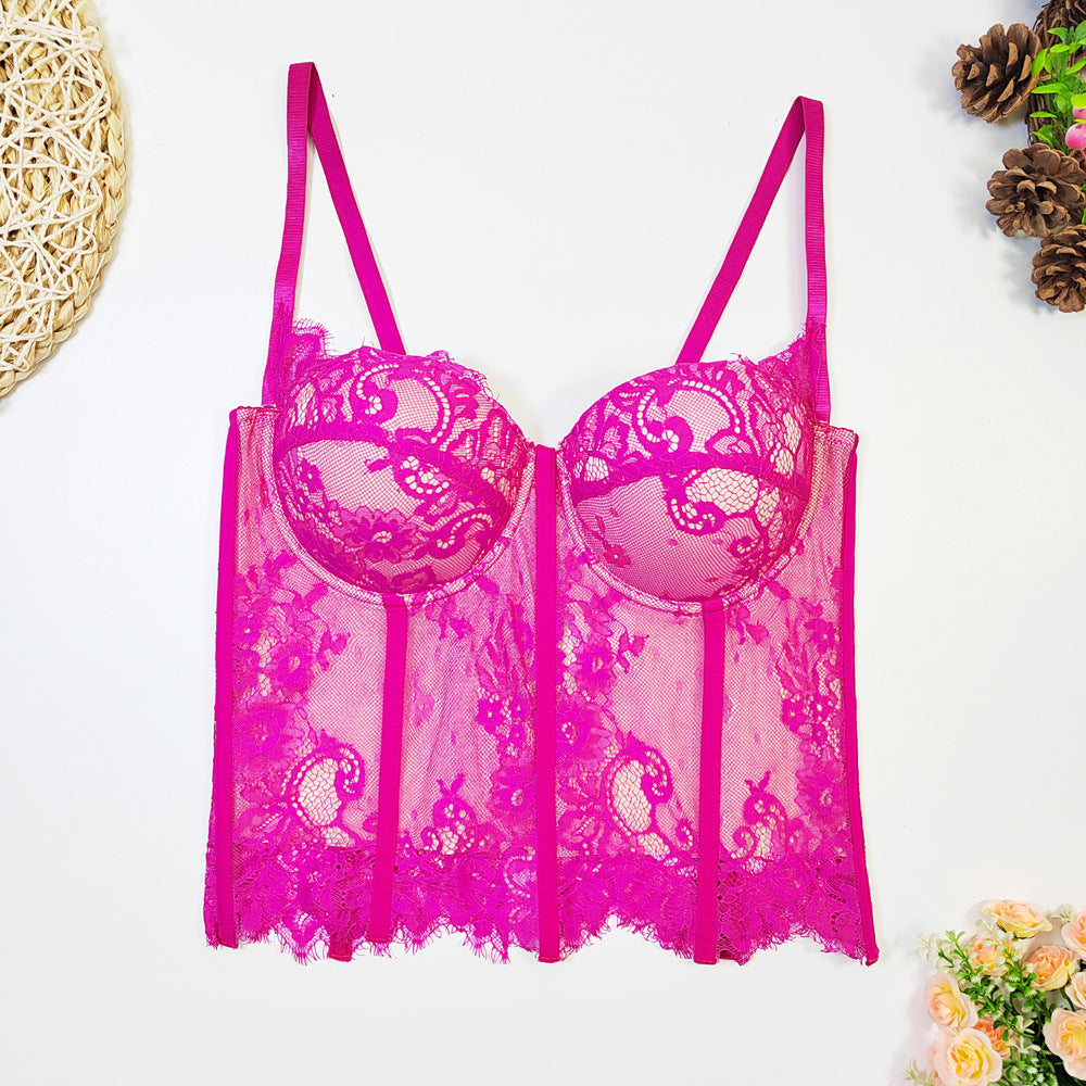 Black Lace Sexy Cutout Camisole Slim Vest